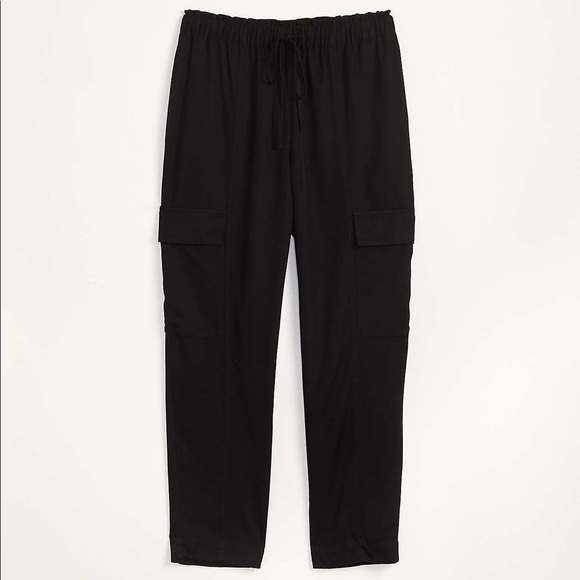 Lou & Grey Pants - Lou & Grey BLACK Fluid Twill Cargo Pants